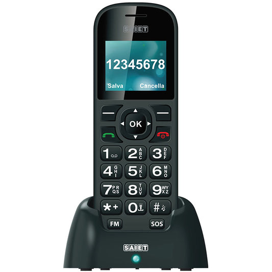 Telefono Saiet Comodo Dual SIM con Display 1.8" - Colore Nero - Modello Nuovo